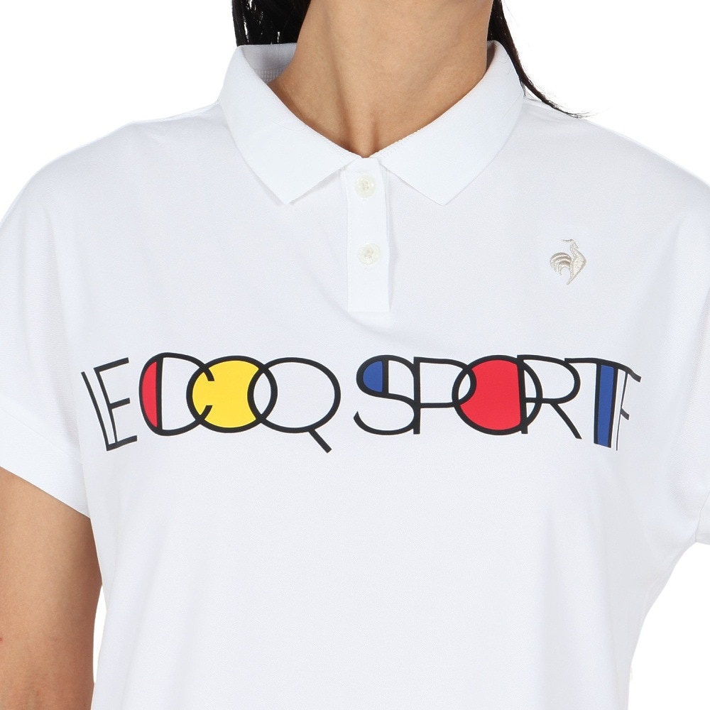 ルコックスポルティフ（lecoqsportif）（レディース）ゴルフウェア 吸汗速乾 ワイドシルエット 半袖シャツ LG5SHS04L WH00