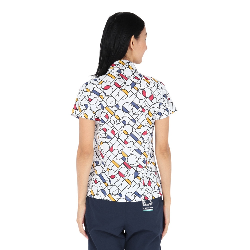 ルコックスポルティフ（lecoqsportif）（レディース）ゴルフウェア 吸汗速乾 カラーブロック 総柄半袖シャツ LG5SHS07L WH00