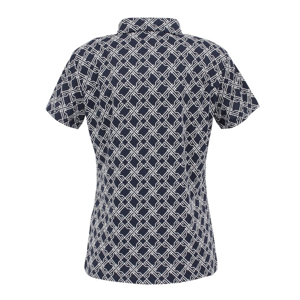 ルコックスポルティフ（lecoqsportif）（レディース）ゴルフウェア 吸汗速乾 総柄半袖シャツ LG5SHS13L NV00