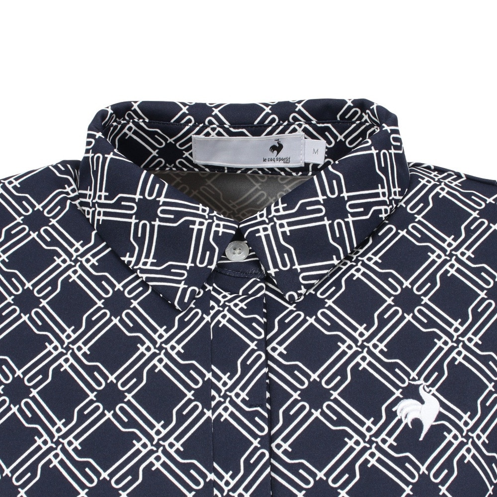 ルコックスポルティフ（lecoqsportif）（レディース）ゴルフウェア 吸汗速乾 総柄半袖シャツ LG5SHS13L NV00