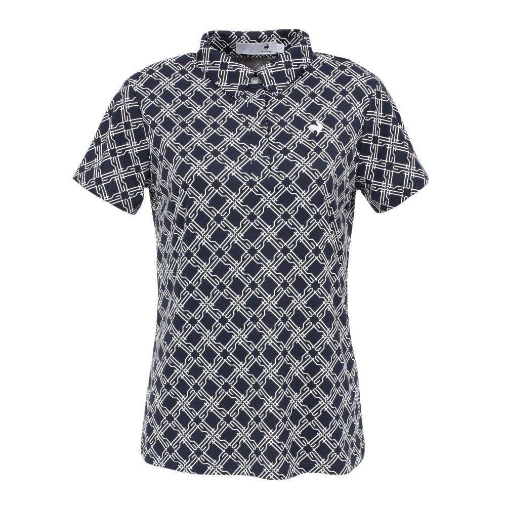 ルコックスポルティフ（lecoqsportif）（レディース）ゴルフウェア 吸汗速乾 総柄半袖シャツ LG5SHS13L NV00