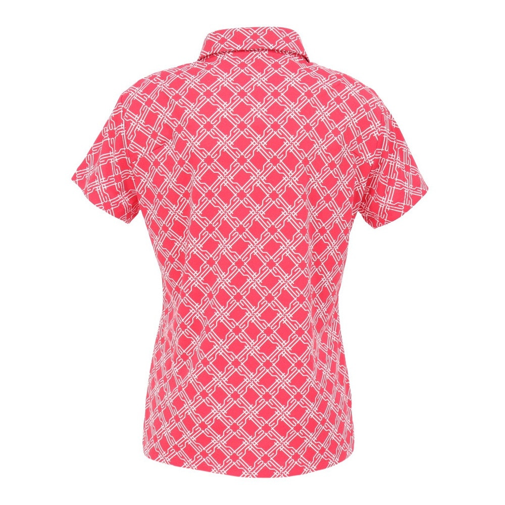 ルコックスポルティフ（lecoqsportif）（レディース）ゴルフウェア 吸汗速乾 総柄半袖シャツ LG5SHS13L PK00