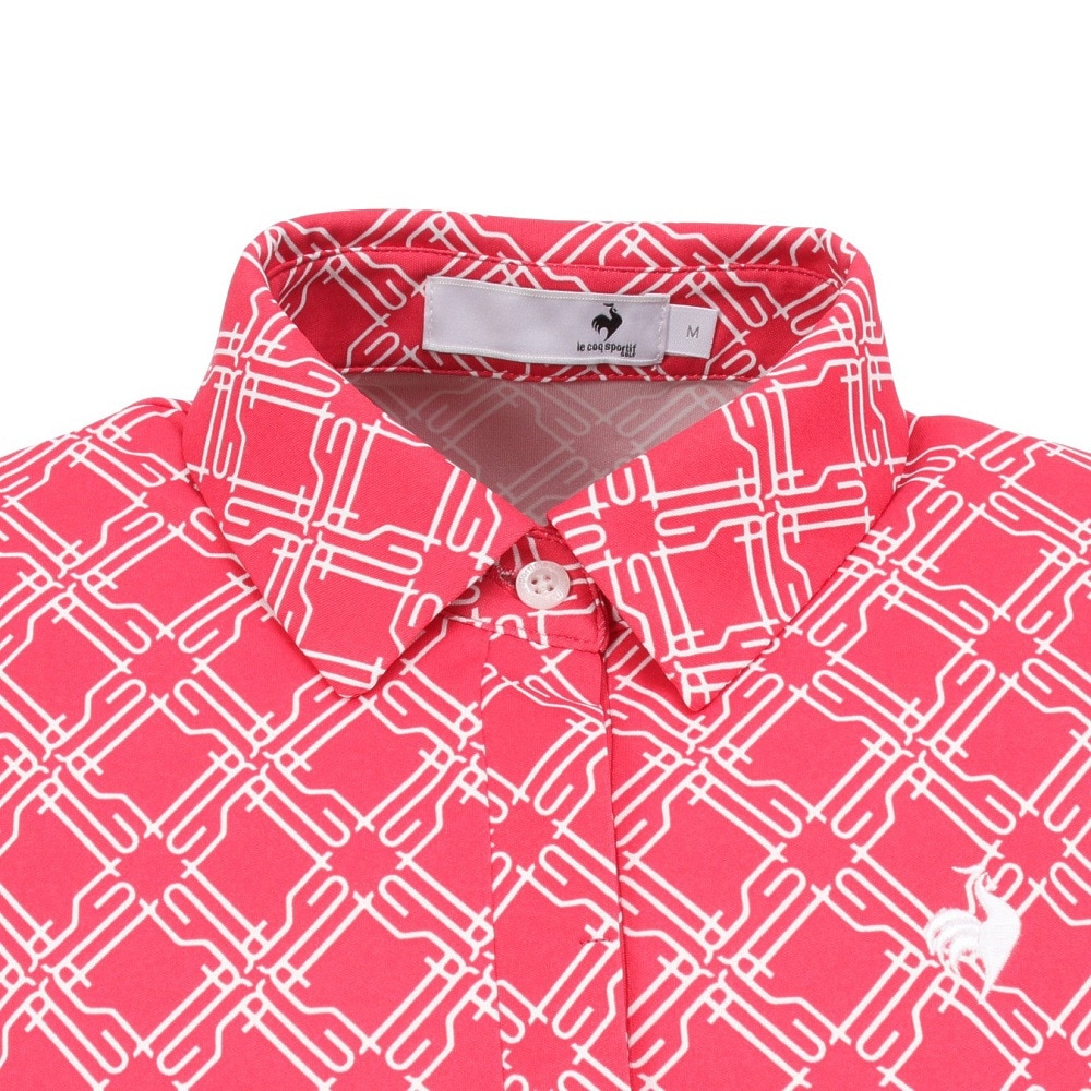 ルコックスポルティフ（lecoqsportif）（レディース）ゴルフウェア 吸汗速乾 総柄半袖シャツ LG5SHS13L PK00