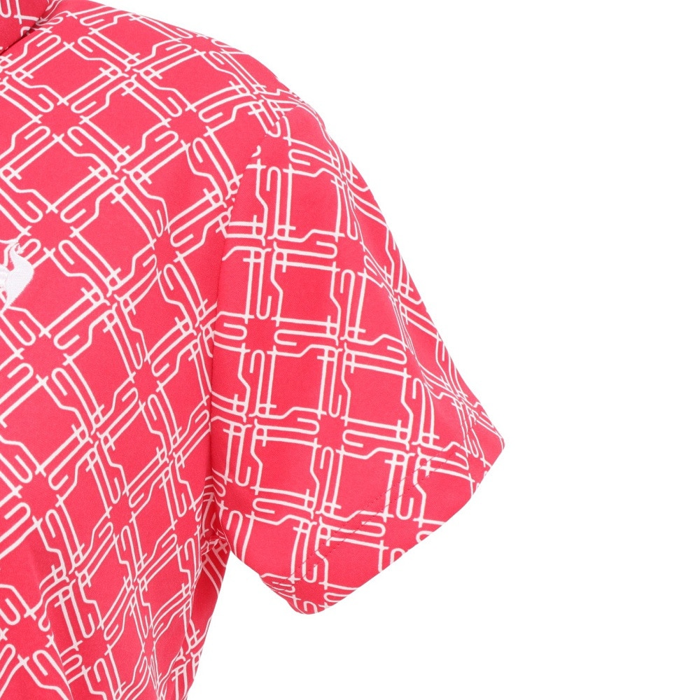 ルコックスポルティフ（lecoqsportif）（レディース）ゴルフウェア 吸汗速乾 総柄半袖シャツ LG5SHS13L PK00