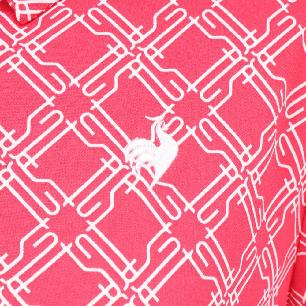 ルコックスポルティフ（lecoqsportif）（レディース）ゴルフウェア 吸汗速乾 総柄半袖シャツ LG5SHS13L PK00