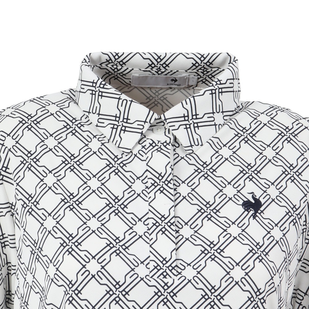 ルコックスポルティフ（lecoqsportif）（レディース）ゴルフウェア 冷感 総柄半袖シャツ LG5SHS13L WH00