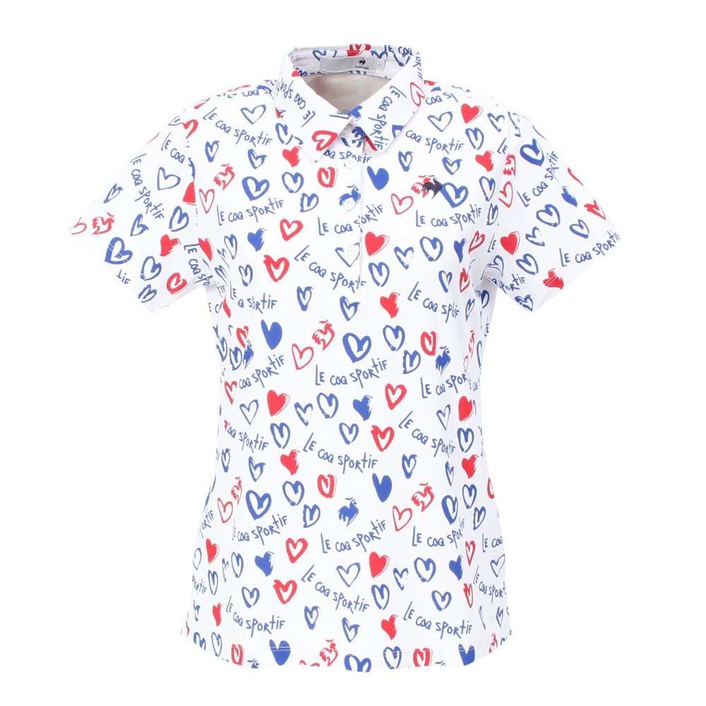 ルコックスポルティフ（lecoqsportif）（レディース）ゴルフウェア ニワトリハート半袖シャツ LG5SHS14L WH00