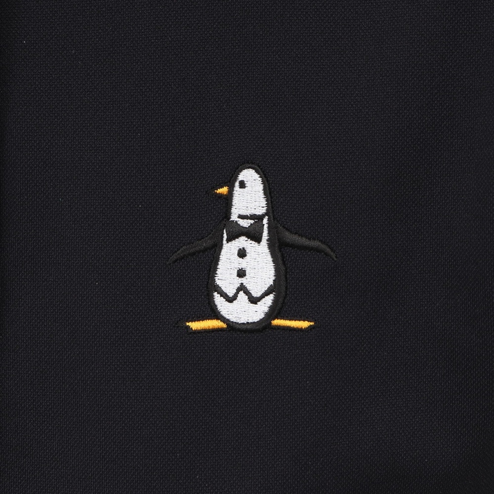 マンシングウエア（MUNSING WEAR）（レディース）ゴルフウェア 吸汗速乾 遮熱 サンスクリーン 鹿の子 ペンギン刺繍 半袖ポロシャツ MG5SHS81L BK00