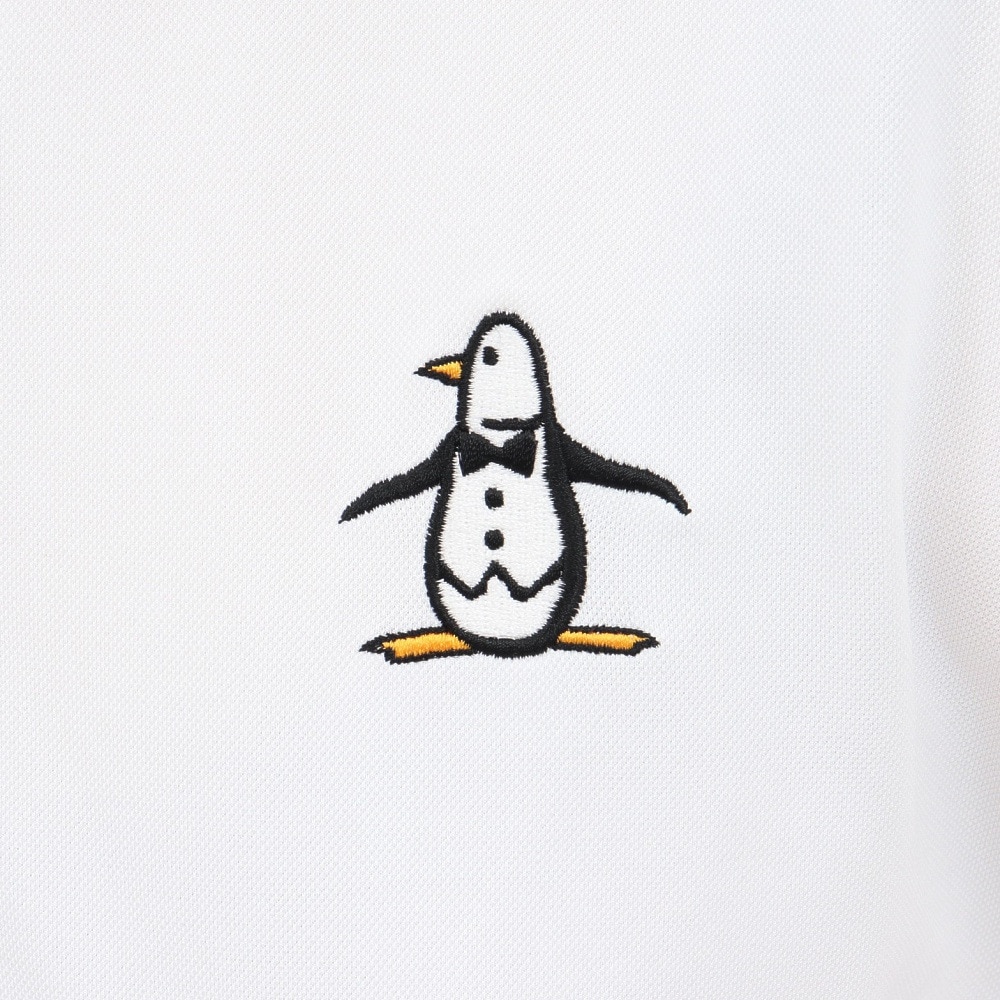 マンシングウエア（MUNSING WEAR）（レディース）ゴルフウェア 吸汗速乾 遮熱 サンスクリーン 鹿の子 ペンギン刺繍 半袖ポロシャツ MG5SHS81L WH00