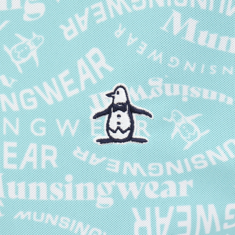 マンシングウエア（MUNSING WEAR）（レディース）ゴルフウェア 吸汗速乾 遮熱 サンスクリーン マルチロゴ 総柄プリント 半袖ポロシャツ MG5SHS84L EM00