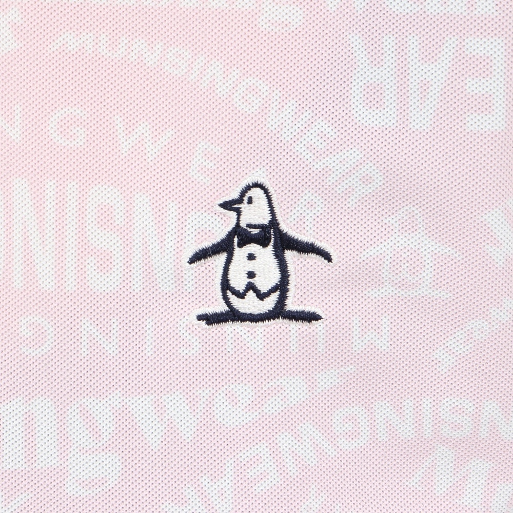 マンシングウエア（MUNSING WEAR）（レディース）ゴルフウェア 吸汗速乾 遮熱 サンスクリーン マルチロゴ 総柄プリント 半袖ポロシャツ MG5SHS84L PK00