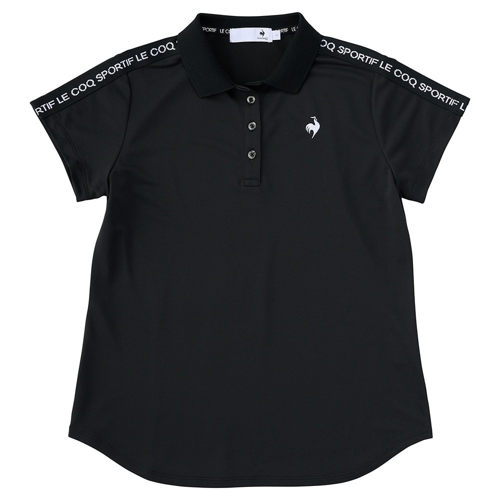 ルコックスポルティフ（lecoqsportif）（レディース）ゴルフウェア 吸汗速乾 Aラインシルエット 半袖シャツ LG5SHS06L BK00