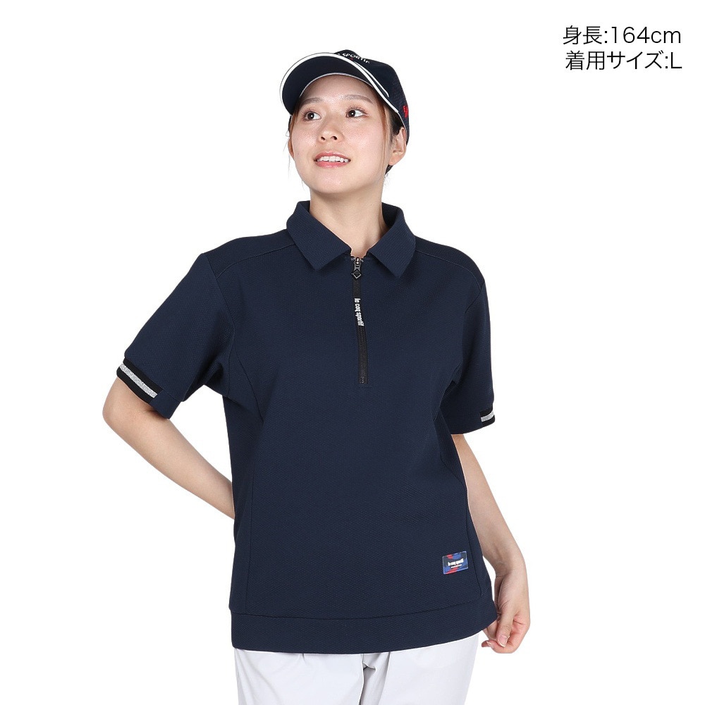 ルコックスポルティフ（lecoqsportif）（レディース）ゴルフウェア 半袖カットソー LG5FSW80L NV00