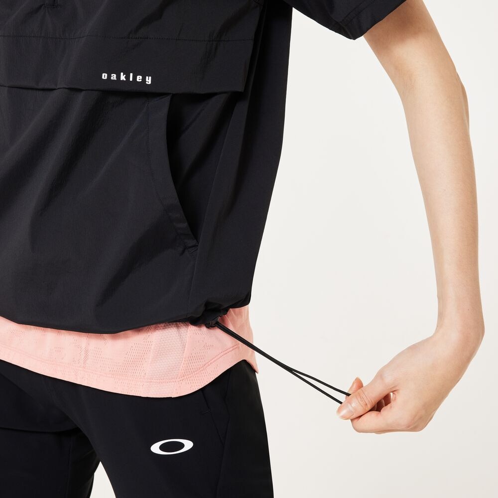 オークリー（OAKLEY）（レディース）ゴルフウェア 撥水 防風 接触冷感 ELEVATE 半袖プルオーバージャケット FOA500837-02E