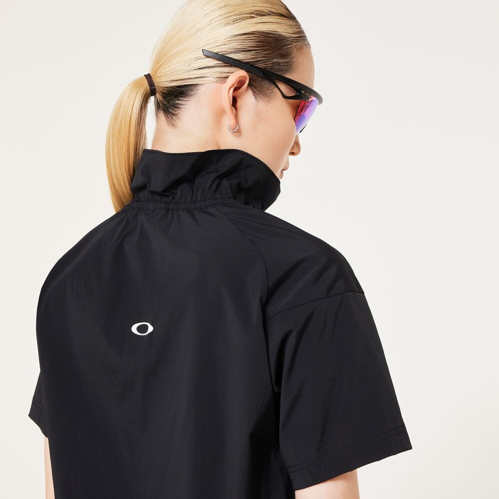 オークリー（OAKLEY）（レディース）ゴルフウェア 撥水 防風 接触冷感 ELEVATE 半袖プルオーバージャケット FOA500837-02E