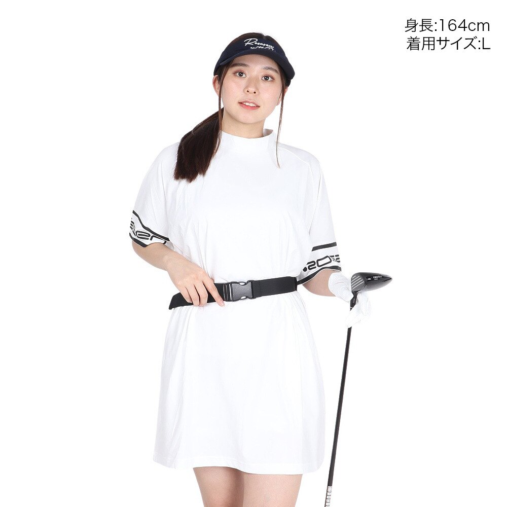 Rosasen ゴルフウェア 吸水 速乾 Uv ストレッチ ベルト付 ペチパンツ付 A Line モックネックワンピース 048 004 ゴルフ用品はヴィクトリアゴルフ