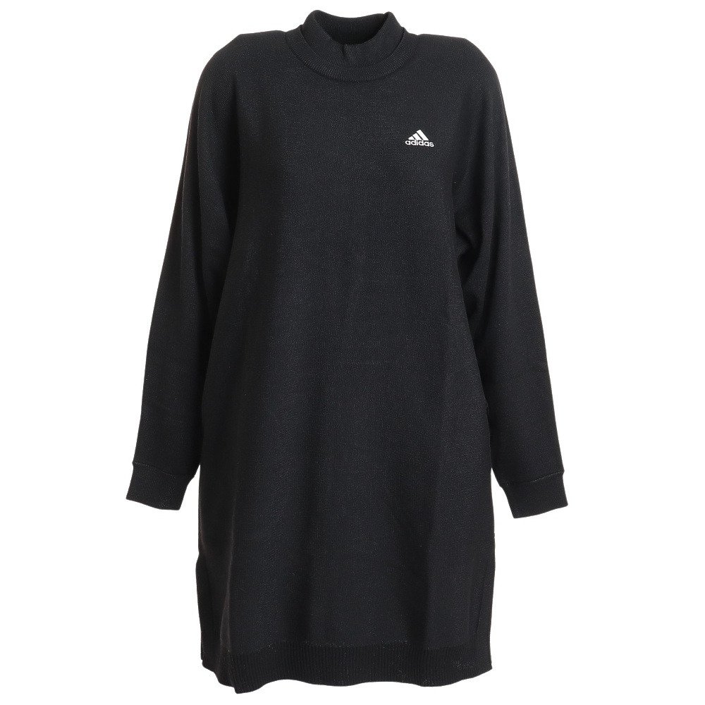 アディダス アディダス Adidas レディース ゴルフウェア モックネック スリーストライプス 長袖セーターワンピース Dvs37hg75 Bk ゴルフ用品はヴィクトリアゴルフ