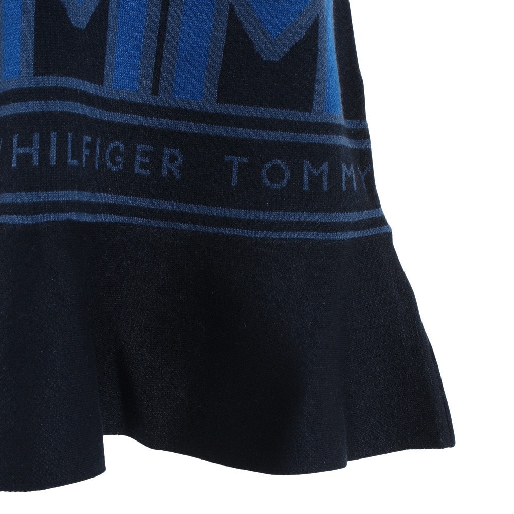 トミーヒルフィガー（TOMMY HILFIGER）（レディース）ゴルフウェア ロゴジャガード フレアニットワンピース THLA276-NVY