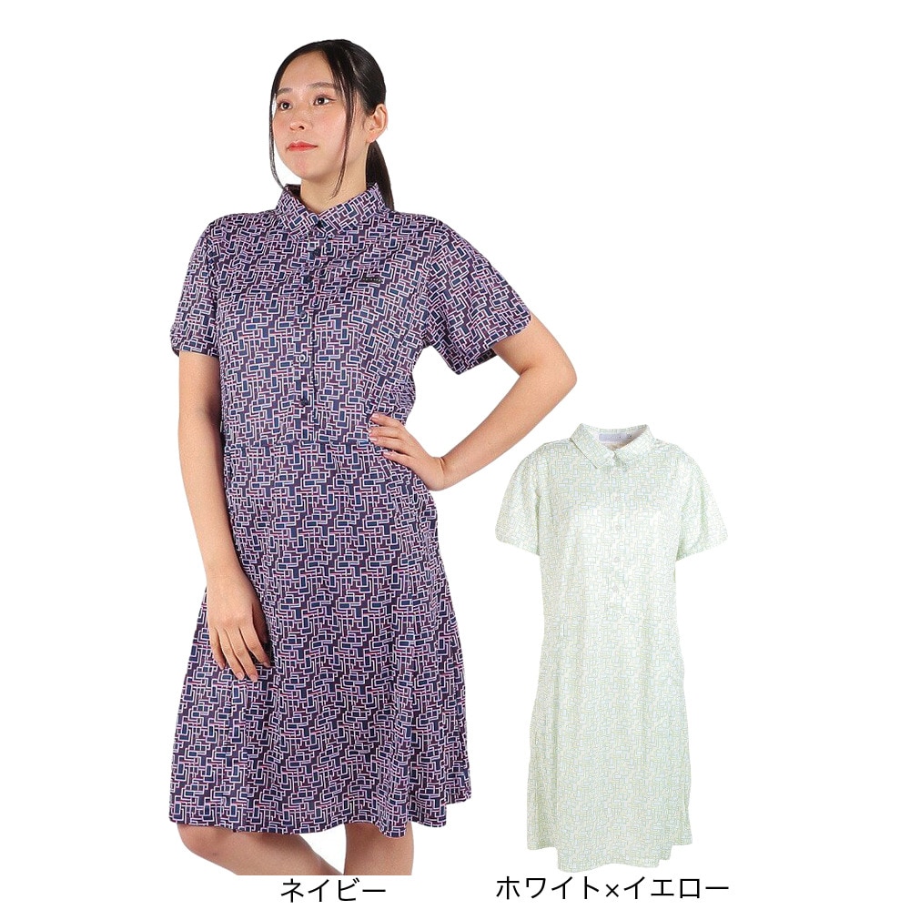 エピキュール（epicure）（レディース）ゴルフウェア 吸汗 速乾 接触冷感 ジオメトリック ワンピース 152-68540-098