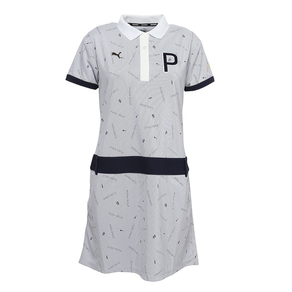 プーマ（PUMA）（レディース）ゴルフウェア 吸汗 速乾 グラフィック 半袖ポロシャツ ワンピース 622449-03 ゴルフ用品はヴィクトリア ゴルフ