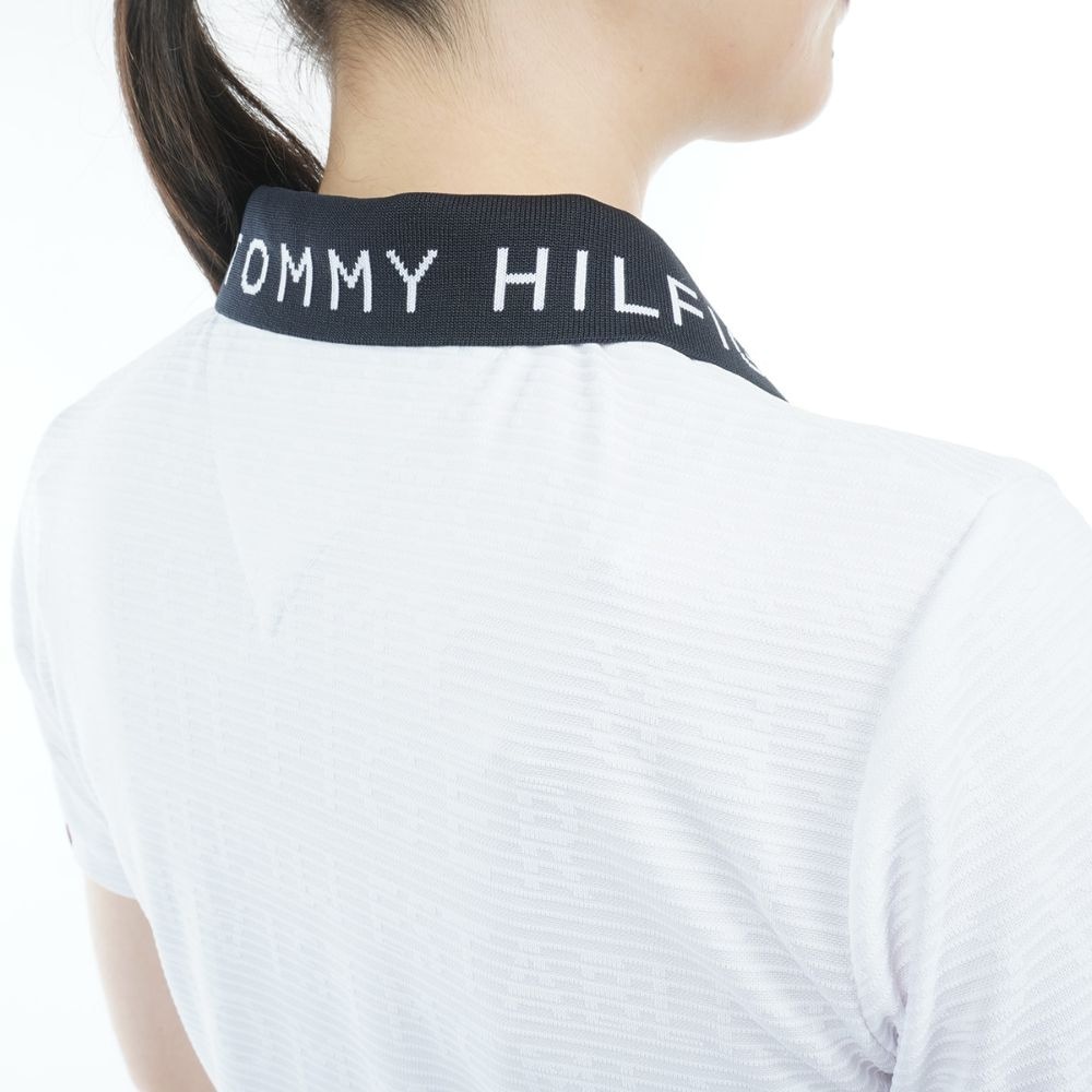 トミー ヒルフィガー ゴルフ（TOMMY HILFIGER GOLF）（レディース）ゴルフウェア 半袖 ロゴジャガード ワンピース THLA318-WHT