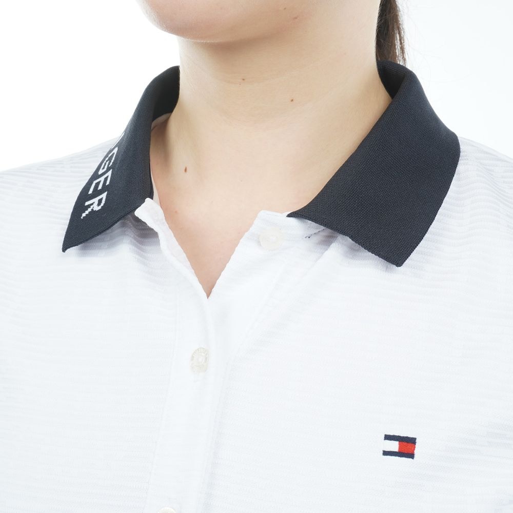 トミー ヒルフィガー ゴルフ（TOMMY HILFIGER GOLF）（レディース）ゴルフウェア 半袖 ロゴジャガード ワンピース THLA318-WHT