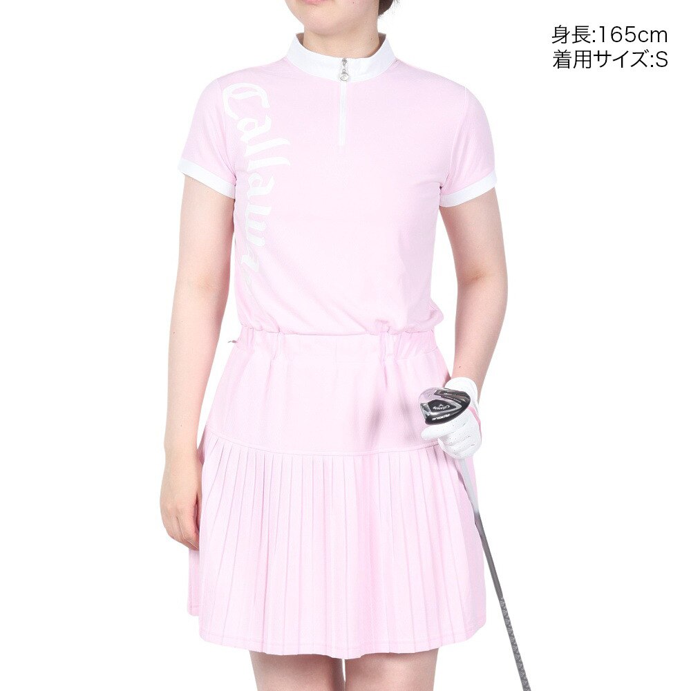 キャロウェイ（CALLAWAY）（レディース）ゴルフウェア クローズドメッシュワンピース ストレッチ ウエストゴム C23129202-1090