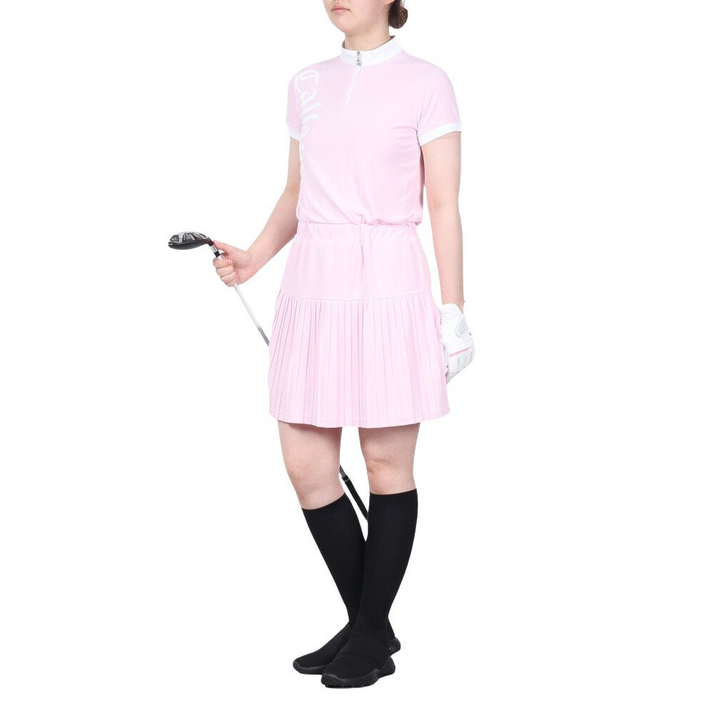 キャロウェイ（CALLAWAY）（レディース）ゴルフウェア クローズドメッシュワンピース ストレッチ ウエストゴム C23129202-1090