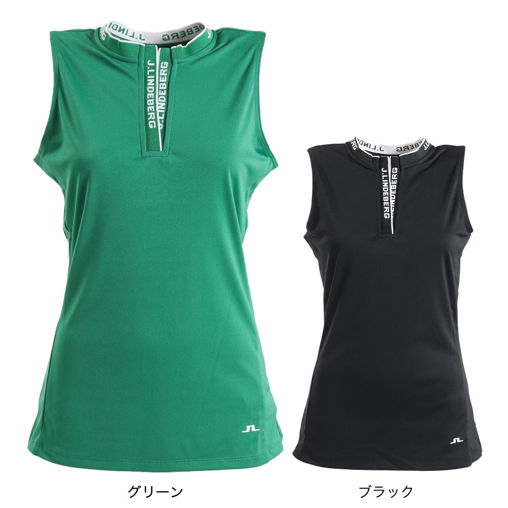 J.LINDEBERG（レディース）ゴルフウェア 吸汗 速乾 スキッパーノースリーブシャツ 072-28572-025