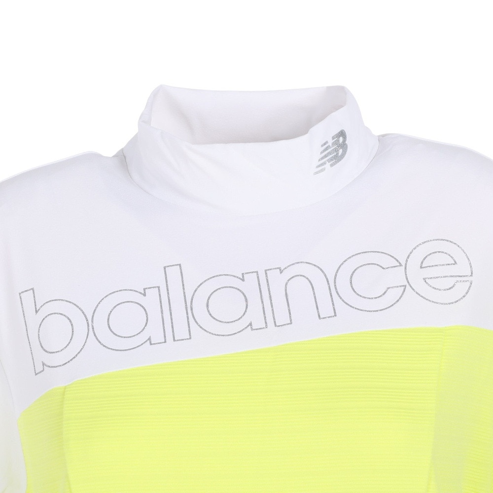 ニューバランス（new balance）（レディース）ゴルフウェア 吸汗 速乾 シングルジャージー×ダブルフェイス 半袖 モックネック ワンピース 012-3124502-061