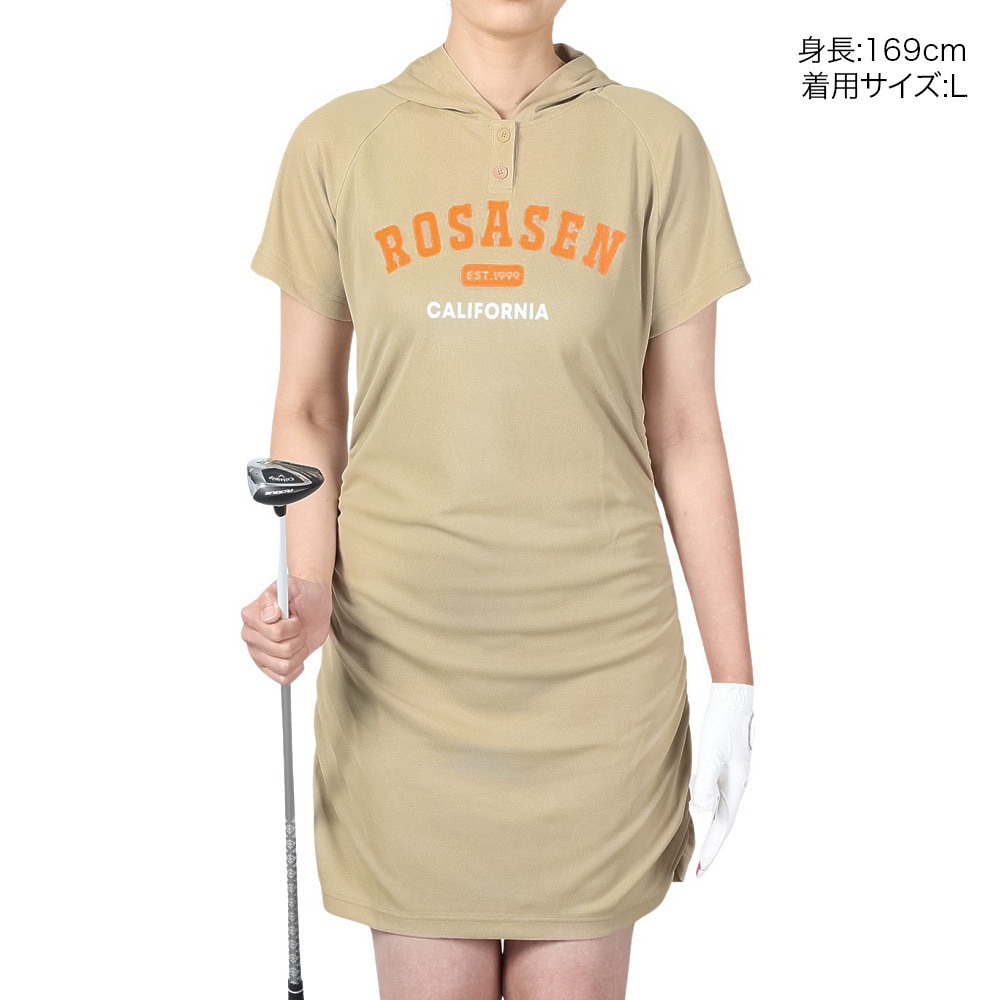 ROSASEN（レディース）ゴルフウェア 半袖 吸水速乾 A-Line ジャージワンピース 048-61441-052
