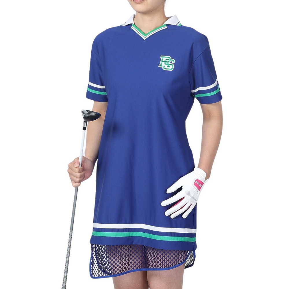 ROSASEN（レディース）ゴルフウェア 半袖 A-Line メッシュスポーティワンピース 048-61541-095
