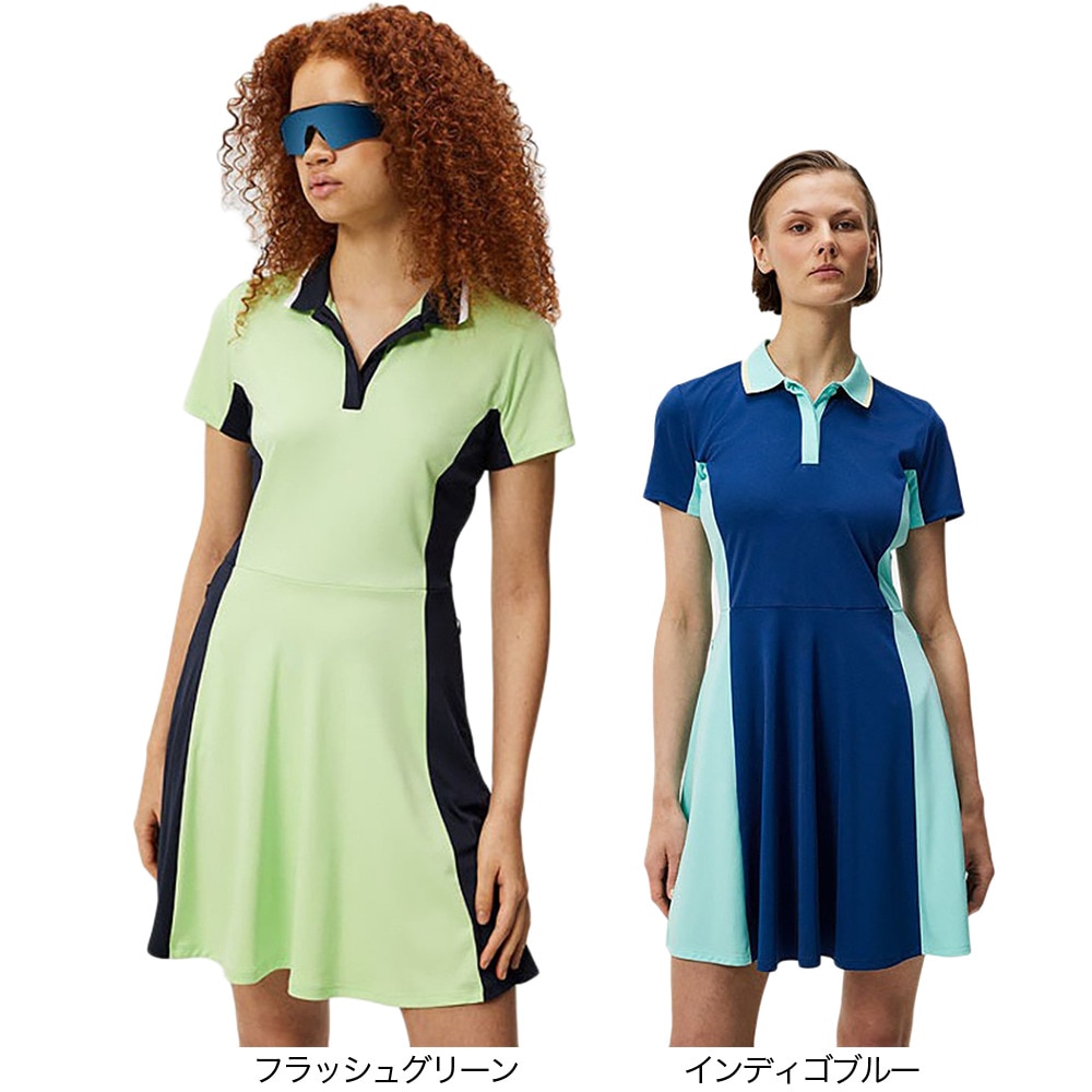J.LINDEBERG（レディース）ゴルフウェア 半袖 速乾 Dolores Dress ワンピース 072-61440-097