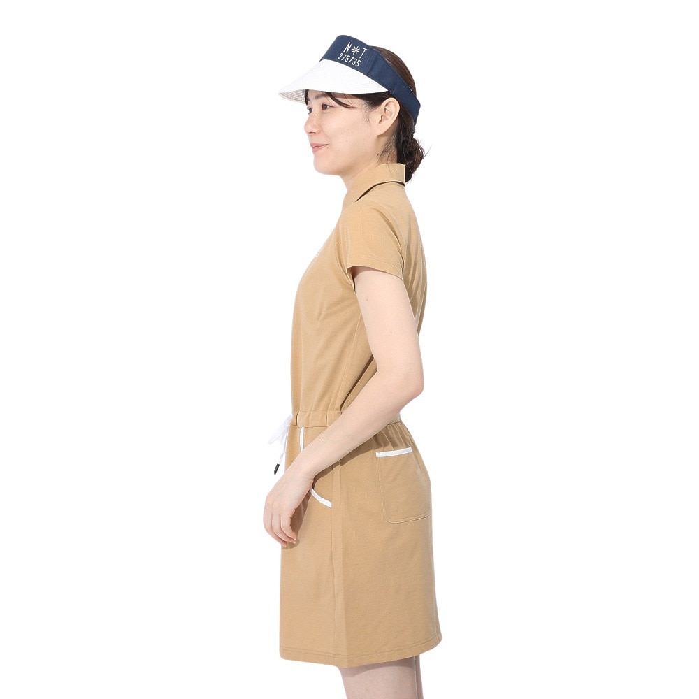 トミーアーマー（Tommy Armour）（レディース）ゴルフウェア 半袖 接触冷感 Breeze ニットワンピース TATT24S070028 BEG