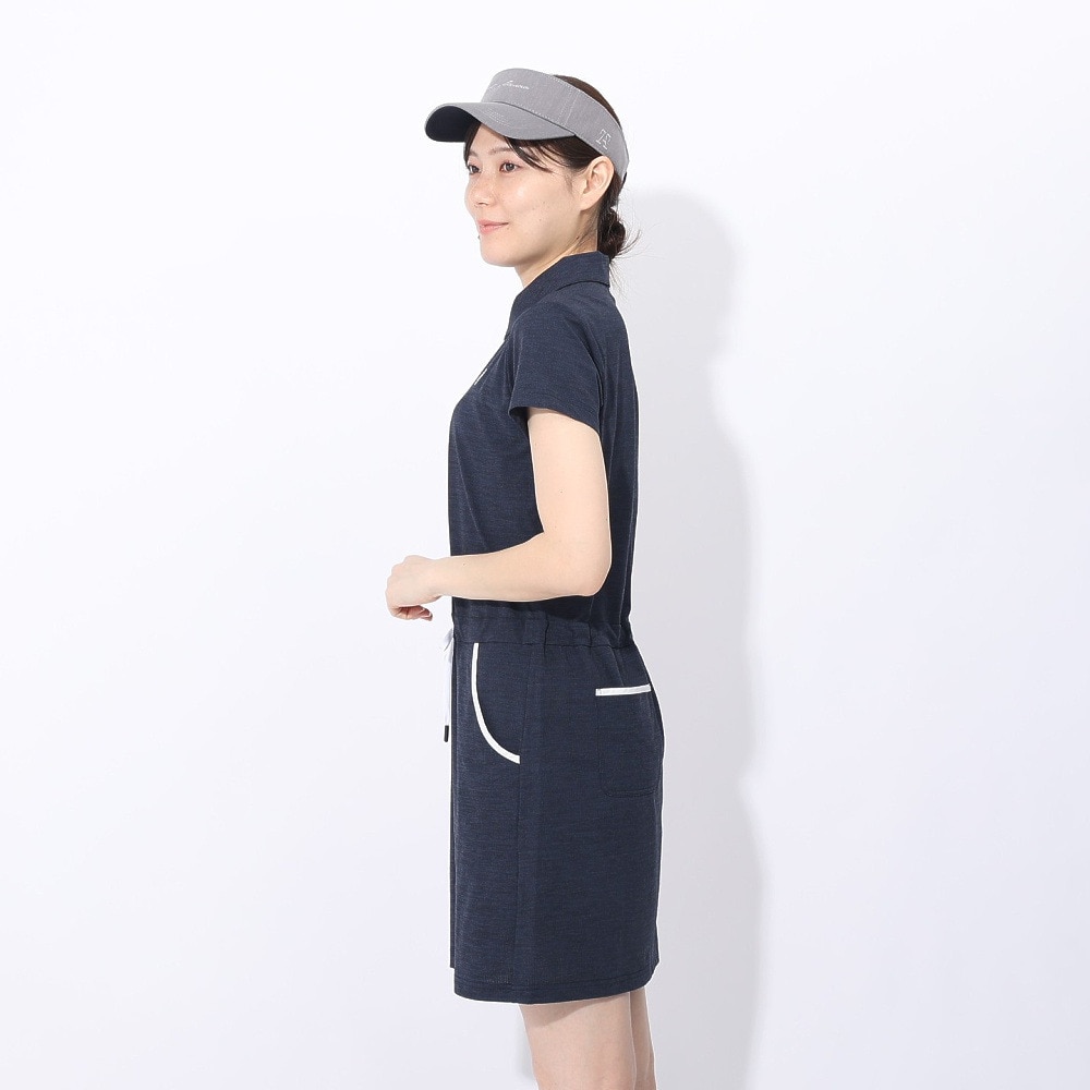 トミーアーマー（Tommy Armour）（レディース）ゴルフウェア 半袖 接触冷感 Breeze ニットワンピース TATT24S070028 NVY
