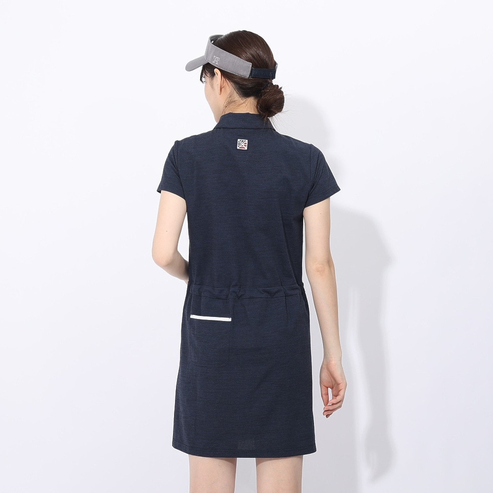 トミーアーマー（Tommy Armour）（レディース）ゴルフウェア 半袖 接触冷感 Breeze ニットワンピース TATT24S070028 NVY