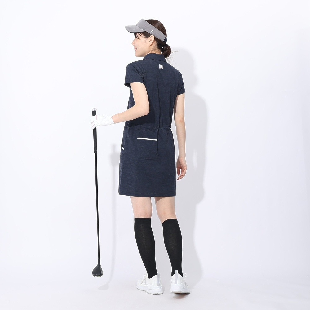 トミーアーマー（Tommy Armour）（レディース）ゴルフウェア 半袖 接触冷感 Breeze ニットワンピース TATT24S070028 NVY