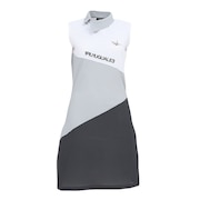 (レディース)ゴルフウェア ノースリーブ ポロ ワンピース GST190 WHT
