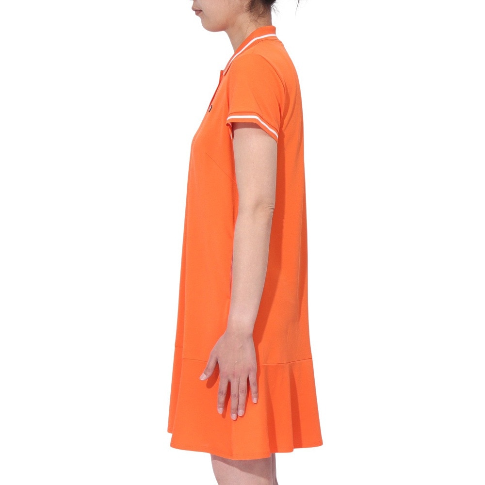 フィドラ（FIDRA）（レディース）ゴルフウェア 吸汗速乾 消臭 ストレッチカノコ 半袖ポロ ワンピース  FD5TUQ08 ORG