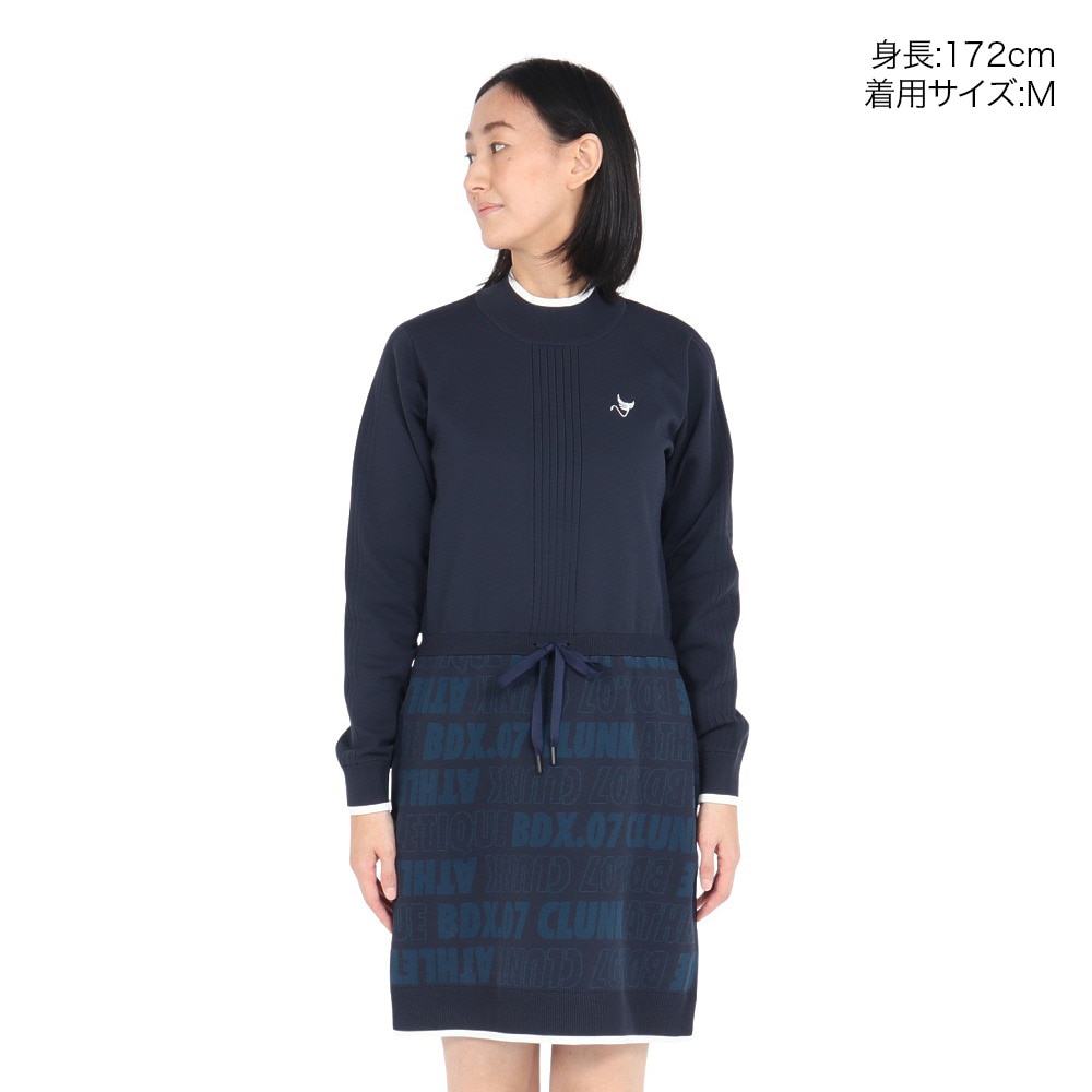 クランク（CLUNK）（レディース）ゴルフウェア 撥水 軽量 長袖 ニットワンピース CL5QUQ13 NVY