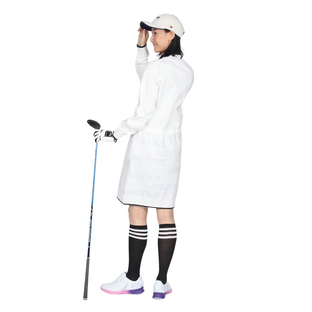 クランク（CLUNK）（レディース）ゴルフウェア 撥水 軽量 長袖 ニットワンピース CL5QUQ13 WHT
