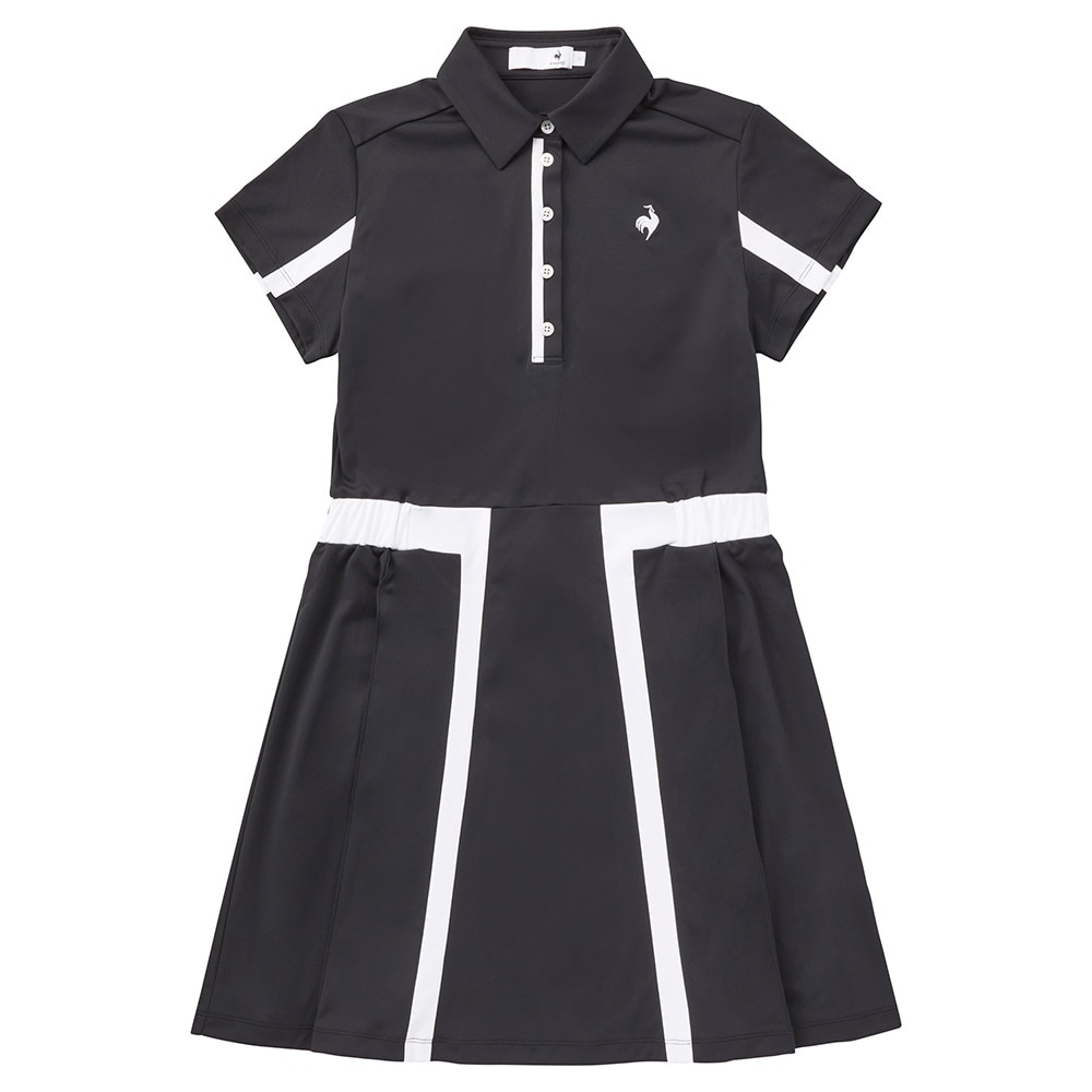 ルコックスポルティフ（lecoqsportif）（レディース）ゴルフウェア カラーブロック半袖ワンピース LG5SOP00L BK00