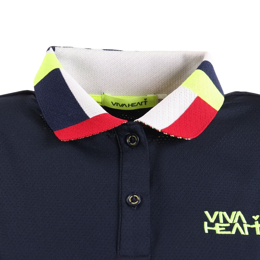 ビバハート（VIVA HEART）（レディース）ゴルフウェア 吸水 速乾 ストレッチメッシュノースリーブポロシャツ 012-26471-098
