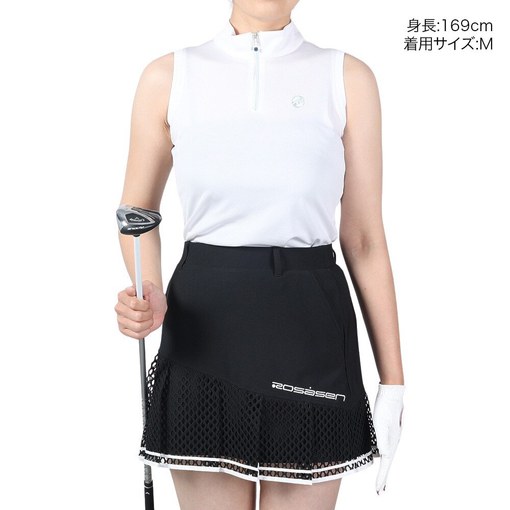 ROSASEN（レディース）ゴルフウェア 吸水速乾 接触冷感 ハイパークールWニット カノコノースリーブ 045-21471-005