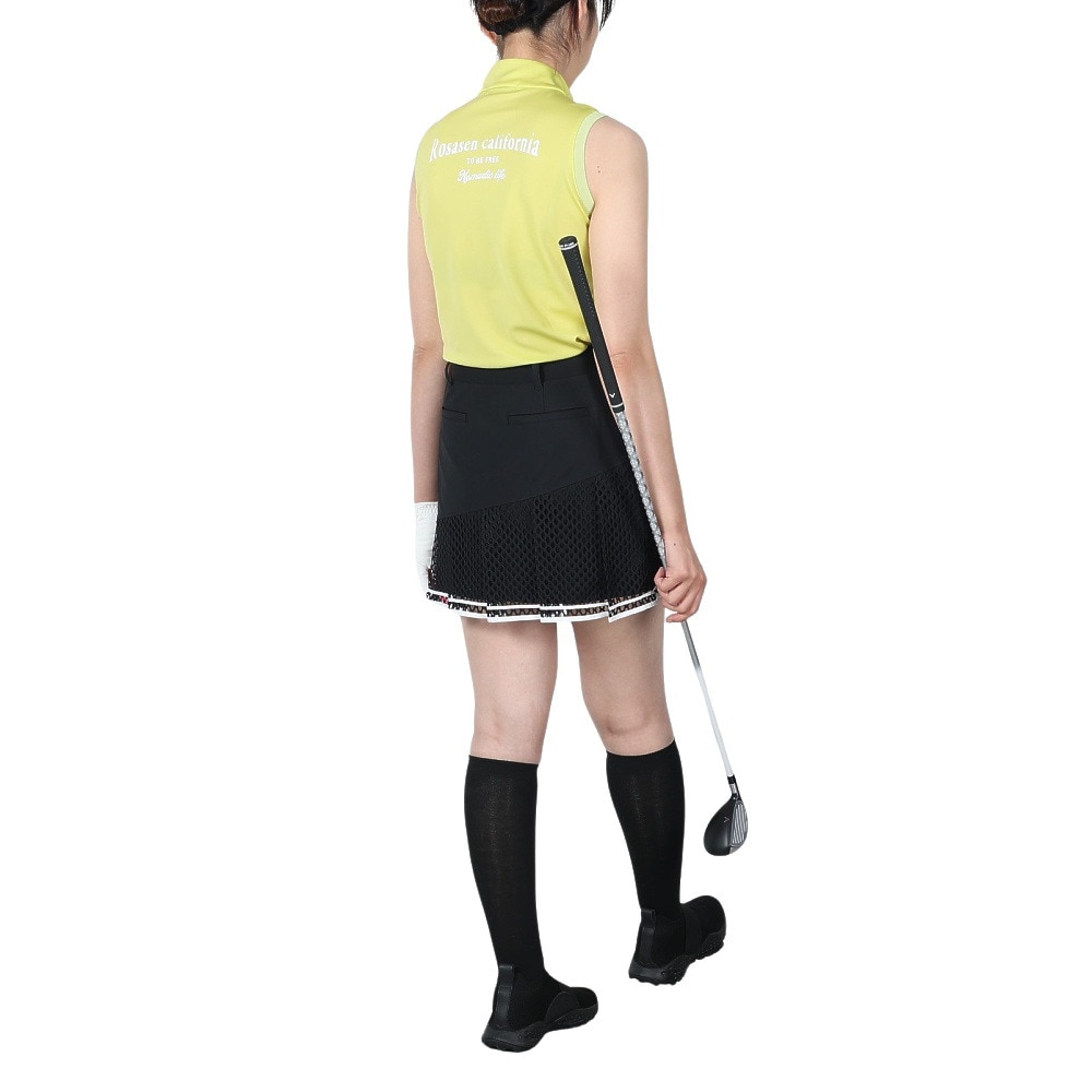 ROSASEN（レディース）ゴルフウェア 吸水速乾 接触冷感 ウルトラクールWニット 鹿の子 ノースリーブ 045-21471-023