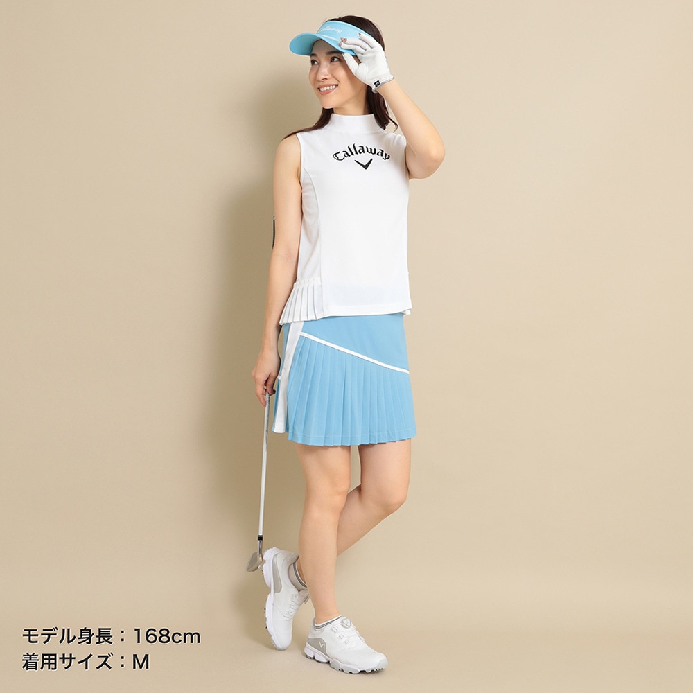 キャロウェイ（CALLAWAY）（レディース）ゴルフウェア 接触冷感 モックネックノースリーブシャツ C24134208-1030