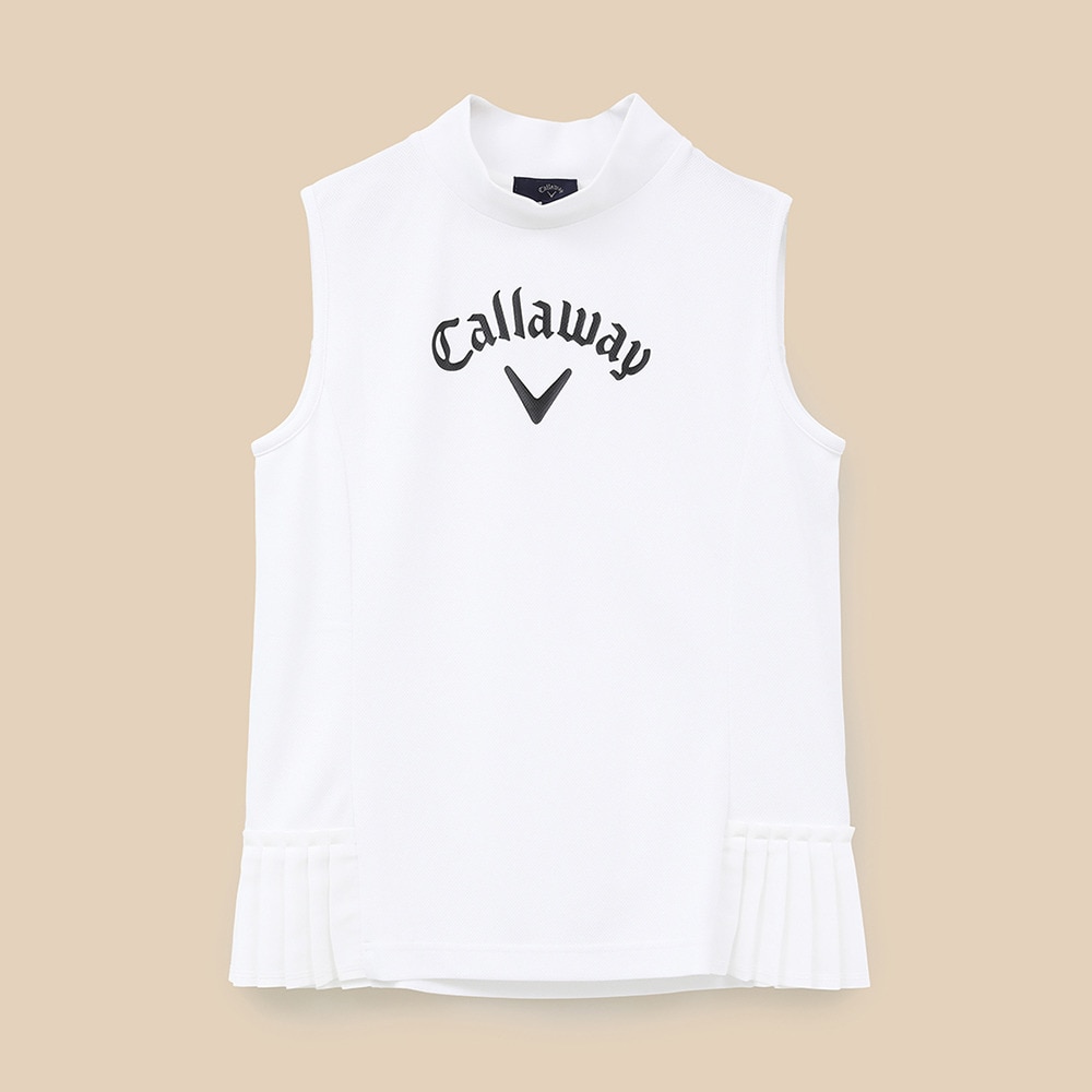 キャロウェイ（CALLAWAY）（レディース）ゴルフウェア 接触冷感 モックネックノースリーブシャツ C24134208-1030