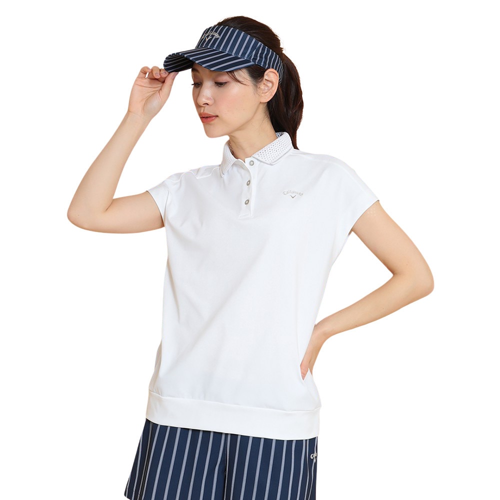 キャロウェイ（CALLAWAY）（レディース）ゴルフウェア 接触冷感 -3℃裏クール 半袖 フレンチスリーブ ポロシャツ C25134208-1030