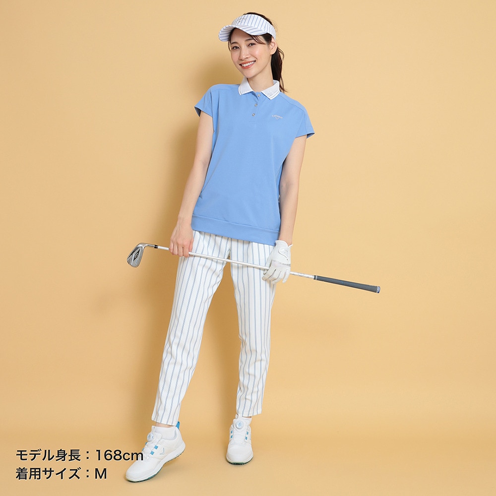 キャロウェイ（CALLAWAY）（レディース）ゴルフウェア 接触冷感 -3℃裏クール 半袖 フレンチスリーブ ポロシャツ C25134208-1111