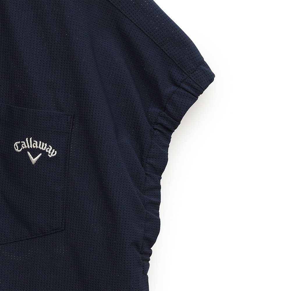キャロウェイ（CALLAWAY）（レディース）ゴルフウェア かざあなメッシュ フレンチスリーブ 半袖ポロシャツ 夏用 C25134209-1120 